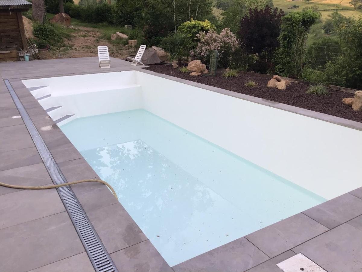 La Mazille , cossy vakantiestudio met zwembad in zuid-Bourgogne Anglure-sous-Dun Buitenkant foto
