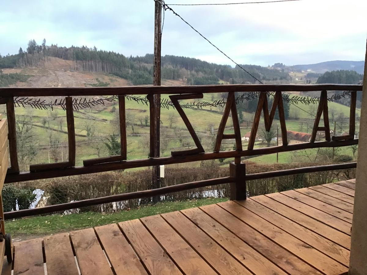 La Mazille , cossy vakantiestudio met zwembad in zuid-Bourgogne Anglure-sous-Dun Buitenkant foto